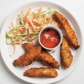 Crispy Fish Sticks With Coleslaw