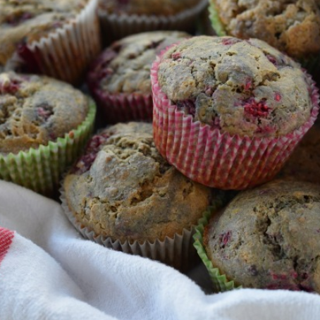 Whole-Wheat Lemon Raspberry Muffins