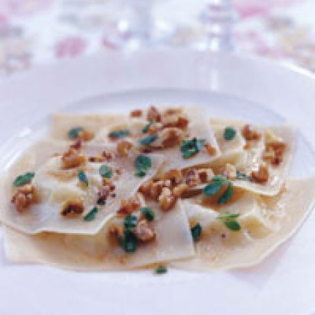 Pecorino Ravioli with Walnuts and Marjoram