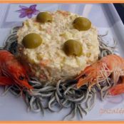 TIMBAL DE ATUN CON CANGREJO Y ANGULAS