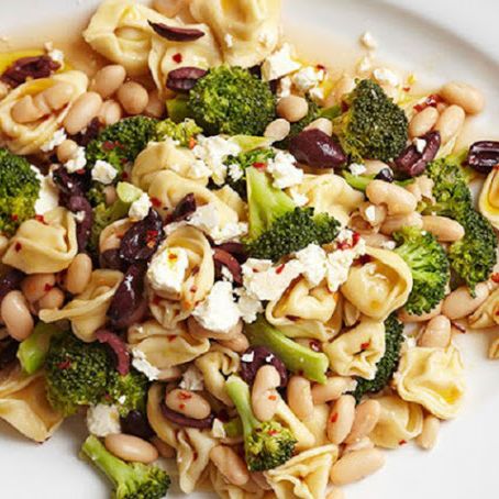 Tortellini with Broccoli, Olives and Beans