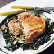 BAKED PORK CHOPS w/SWISS CHARD
