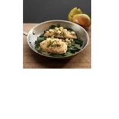 Crispy Chicken Cutlets with Pears and Shallots