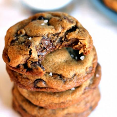 cookie - Nutella Stuffed Brown Butter + Sea Salt Chocolate Chip Cookies