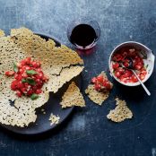 Giant Frico with Spicy Tomato-Basil Salsa