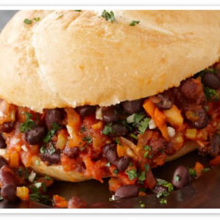 Vegetarian Sloppy Joe with Black Beans and Texas Pete® Chipotle Cream