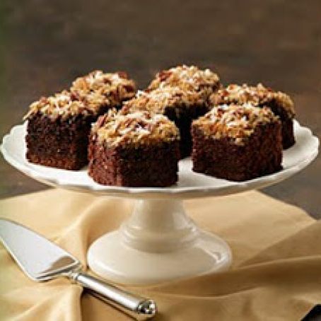 Pecan Coconut Topped Chocolate Cake