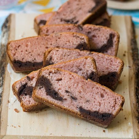 Strawberry and Chocolate Marble Loaf