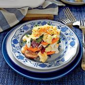 Sweet Potato, Cauliflower, and Greens Casserole