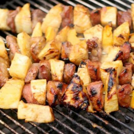 Grilled Pineapple Ham Kabobs