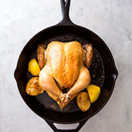 Classic Roast Chicken with Lemon-Thyme Pan Sauce