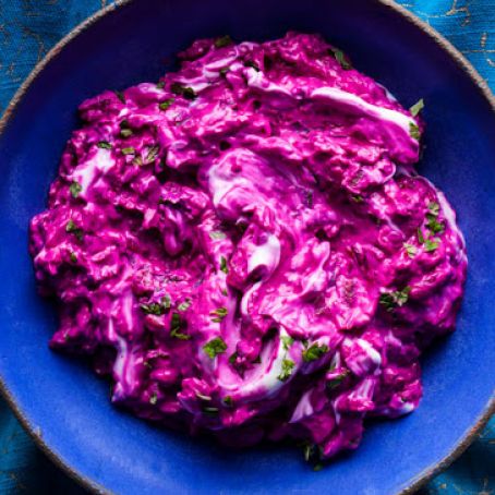 Beet Yogurt with Herbs