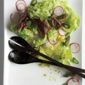 BIBB SALAD WITH RADISHES AND APARAGUS