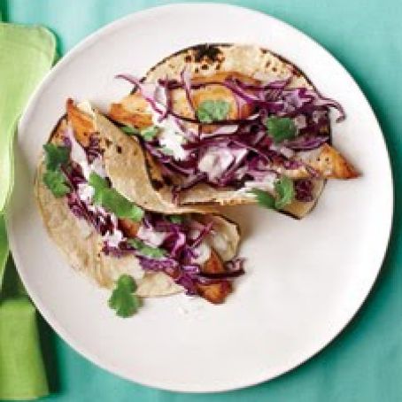 Fish Tacos with Cabbage and Lime