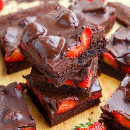 Chocolate Covered Strawberry Brownies
