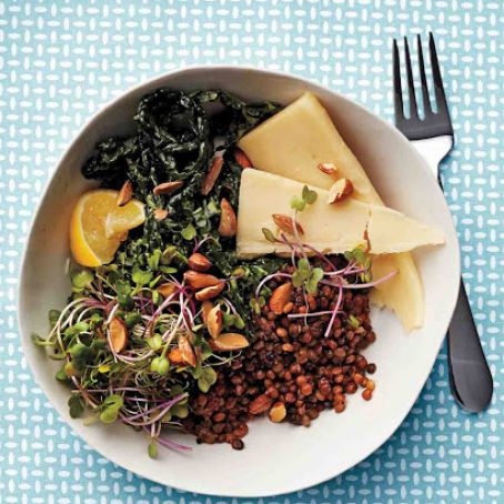 Kale and Lentil Bowl with Avocado Dressing