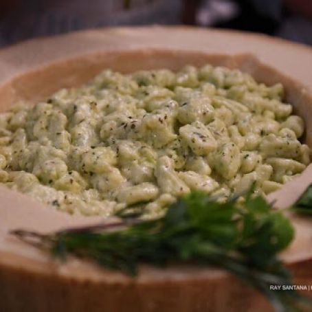 Potato Gnocchi with Parmigiano/Cilantro Sauce