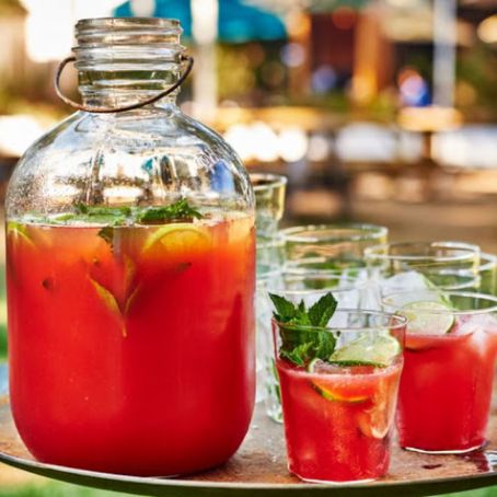 Tequila-Watermelon Aguas Frescas with Prosecco