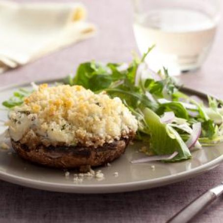 Crabmeat stuffed Portobello Mushroom Caps