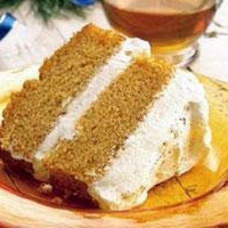 Pumpkin Angel Food Cake with Creamy Ginger Filling