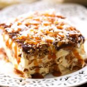 No Bake Samoa Eclair Cake