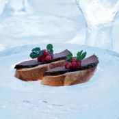 SMOKED DUCK TOASTS w/GINGER RHUBARB