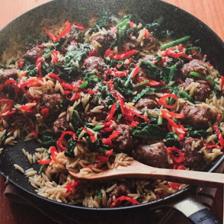Orzo with Sausage and Broccoli Rabe