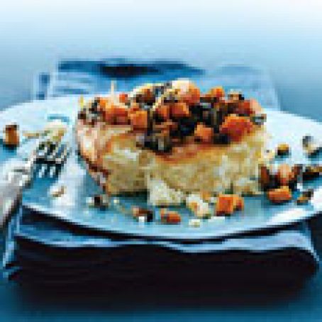 Fluffy Baked Eggs with Roasted-Vegetable Hash