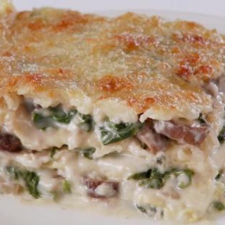 Creamy Spinach and Mushroom Lasagna
