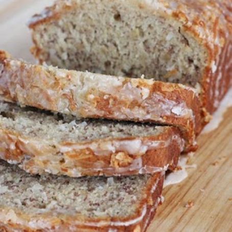 Coconut Banana Bread With Lime Glaze