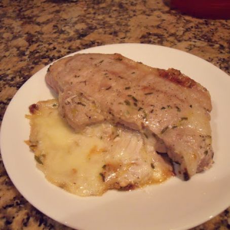 Provolone-stuffed Pork Chops with Tarragon Vinaigrette