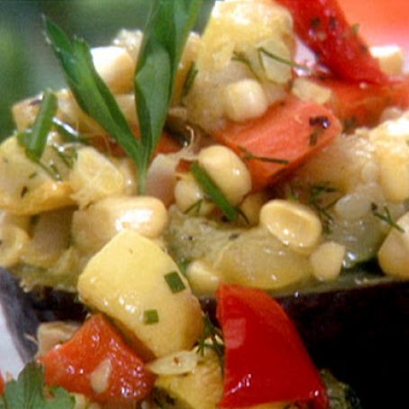 Farmers' Market Roasted Vegetable Salad-Stuffed Avocados