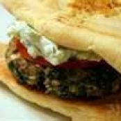 Chicken or Turkey Spanakopita Burgers and Fries with Yogurt Dip(Rachael Ray)