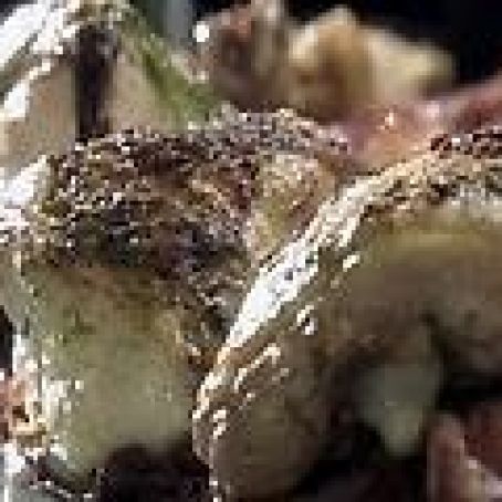 Grilled Chicken with Garlic-Herb Dressing and Grilled Lemon