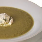 Asparagus Soup with Herbed Goat Cheese