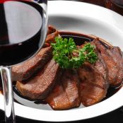 Veal Roasted With Red Wine Mushroom Sauce
