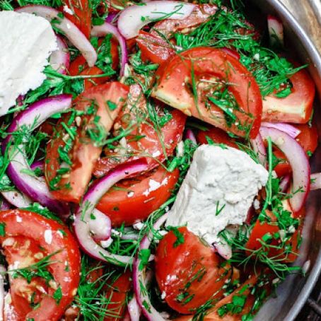 Mediterranean Fresh Herbs and Tomato Salad