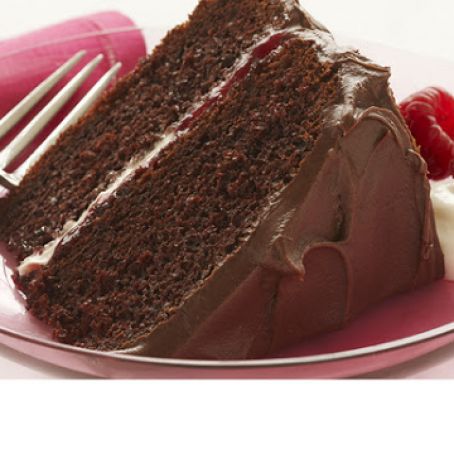 Divine Chocolate Raspberry Sour Cream Cake