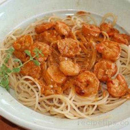Shrimp Paprika with Linguine
