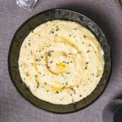 Roasted Garlic Polenta Mash with Mascarpone and Herbs