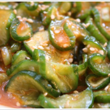 Korean Pickles - Oi Moochim (Seasoned Cucumber)