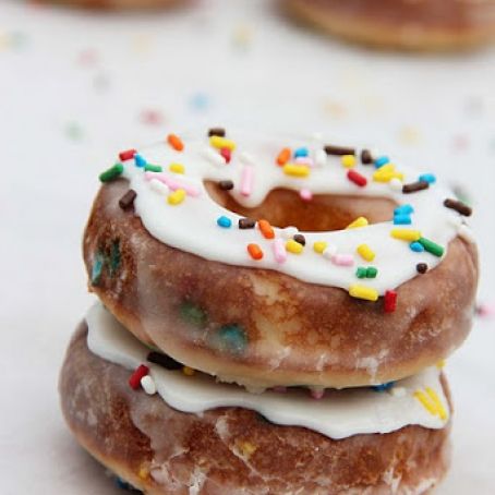 Double Glazed Funfetti Donuts