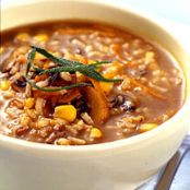Wild Rice, Barley, Corn and Mushroom Soup