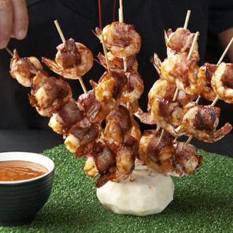 Bacon Wrapped Shrimp with Chipotle Barbecue Sauce