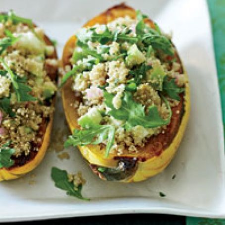 Roasted Delicata Squash with Quinoa Salad