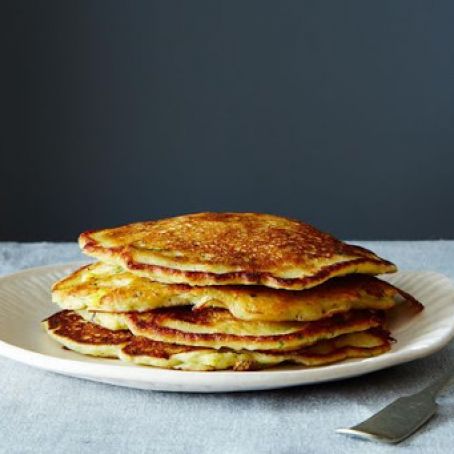 Savory Masa Corn Cakes with Green Chile, Cheese and Lime Crema