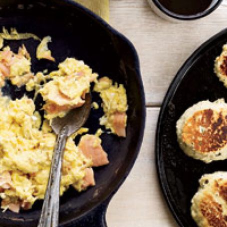 Smoked-Salmon Scramble with Dill Griddle Biscuits
