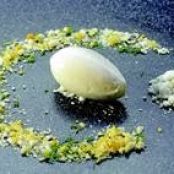 Fermented Milk Sorbet with Lemon, Toffee and Chocolate