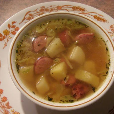 Smoked Sausage, cabbage & potato soup