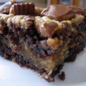 Double Peanut Butter Cheesecake Swirled Brownies